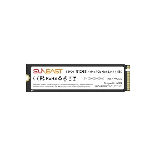 SUNEAST 512GB M.2 2280 PCIe 3.0 NVMe Gen3x4 SSD - Up to 3500MB/s Read, 1800MB/s Write, 3D NAND Flash Internal Solid State Drive for Laptop & Desktop
