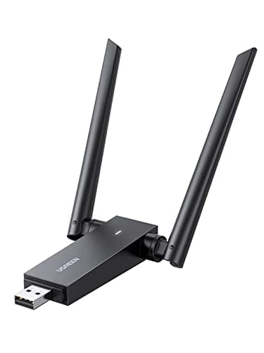 UGREEN WiFi Adapter High-Gain Dual-Antenna 2.4G& 5G Dual Band Portable WiFi Dongle AC1300 Ethernet Adapter