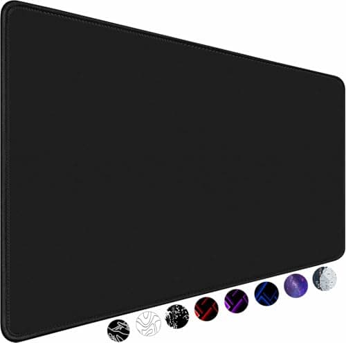 TEDNETGO Large Mouse Pad, Gaming Mouse Pad, Long Mouse Pads, Waterproof Extra Large Big Mouse Pad with Stitched Edge, XXL Non-Slip Black Computer Mousepad Desk Mat for Gamer, Office & Home, Black