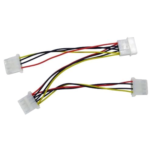 rhinocables - Molex to 3x Molex Adapter Cable | Expands Power Supply | Connects 3 Devices | Ideal for Fans & Drives | Stable Power Distribution | Durable Build, Black, Molex to 3 x Molex