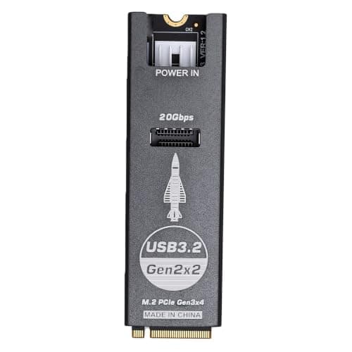 Denash NVMe to USB Type-E Internal Connector with High Speed 20Gbps, Expand USB Port for Large File Transfers, Ideal for Small Chassis - Aluminum Alloy