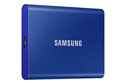 SAMSUNG T7 2TB, Portable SSD, up to 1050MB/s, USB 3.2 Gen2, Gaming, Students & Professionals, External Solid State Drive (MU-PC2T0H/AM), Blue