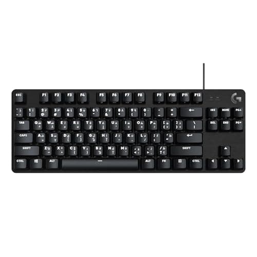 Logitech G413 TKL SE Mechanical Gaming Keyboard - Compact Backlit Keyboard with Tactile Mechanical Switches, Anti-Ghosting, Compatible with Windows, macOS, AR Keyboard - Black Aluminium