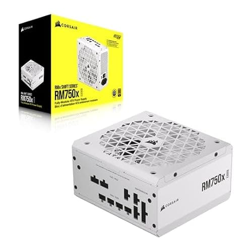CORSAIR RM750x Shift Fully Modular ATX Power Supply - 80 Plus Gold - ATX 3.0 - PCIe 5.0 - Zero RPM - Modular Side Interface - White