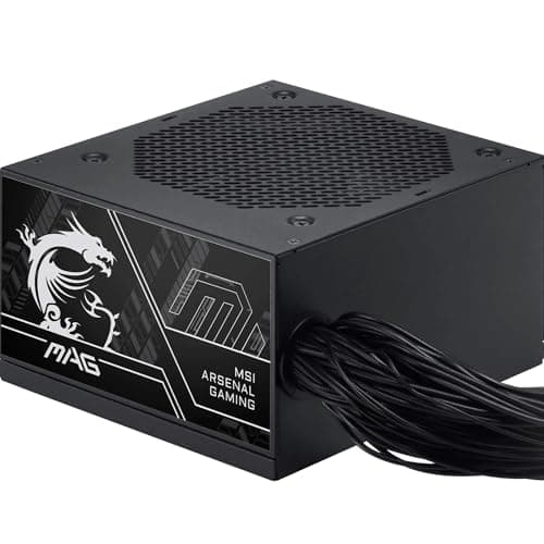 MSI Pro MAG A750BN PCIE5 III PC Power Supply, 750W, ATX, 80 Plus Bronze, ATX 3.1, Compatible with GPU PCIe 5.1, Native Plug 12V-2x6, Two Tone Waffle Cables