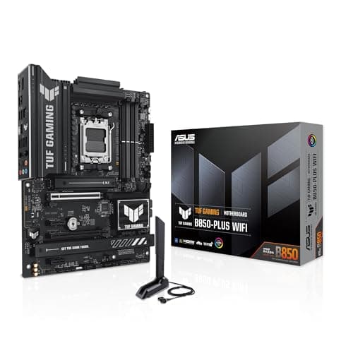 ASUS TUF Gaming B850-Plus WiFi, AMD ATX Motherboard, 14+2+1 Phase Power, DDR5 Slot, PCIe 5.0 Ready, 3 M.2 Slots, WiFi 7, Ethernet Realtek 2.5GB, USB-C 20Gbps, BIOS Flashback and Aura Sync