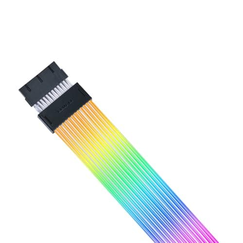 Lian Li Strimer Wireless 24 Pin with Controller (PW24-1W-T) - Addressable RGB Power Extension Cable - 2.4 GHz Wireless Control with 315mm; 12.4 Inch Length - Wireless Controller Included & Required