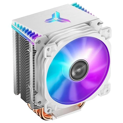 CR1400 RGB CPU Air Cooler, 4 Heat-Pipes, 126mm RGB CPU Fan, Removable 92mm PWM Fans, Fins Bending, 4-pin RGB CPU Cooler, RGB Lighting for AMD Ryzen/Intel LGA 1700 115X (White)