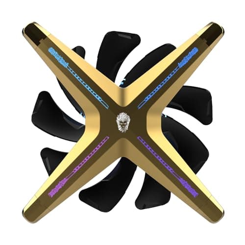 ALSEYE X12 Case Fan ARGB PWM Computer Air Cooling Fan - High Performance Silent Operation 120mm RGB CPU Cooling (Golden, Reverse Blade)