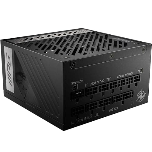 MSI MPG A850G PCIE5 Power Supply Unit, UK Plug - 850W, 80 Plus Gold Certified, Fully Modular ATX 3.0, PCIe 5.0 GPU Support, Japanese 105°C Capacitors, 0% RPM Mode, Flat Cables - 10 Year Warranty