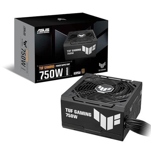 ASUS TUF Gaming 750B Bronze PSU, Power SupplyAxial tech Fan Design, Dual Ball Fan Bearings, 0dB Technology, 80 Plus Bronze Certification, 80cm 8 pin CPU Connector, 6 Year Warranty, 90YE00D0-B0NA00