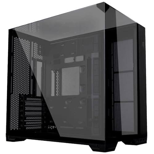 Lian Li O11 Vision Compact ATX Mid-Tower Computer Case/Gaming Cabinet - Black | Aluminium & Tempered Glass | Support ATX/E/Micro/Mini-ITX | Pre- Installed GPU Anti-SAG Bracket