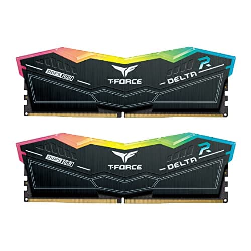 TEAMGROUP T-Force Delta RGB DDR5 32GB Kit (2x16GB) 6400MHz (PC5-51200) CL40 Desktop Memory Module Ram (Black) for Z690 - FF3D532G6400HC40BDC01