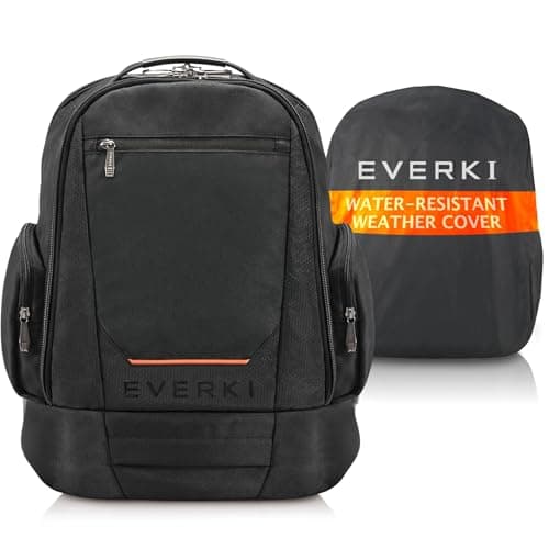 Everki ContemPRO 117 Large Spacious 18.4 Inch Gaming or Workstation Laptop Backpack with Rain Cover EKP117B, Black