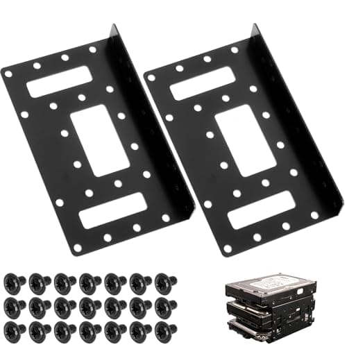 SSD Mounting Frame for 2 x 2.5 Inch to 3.5 Inch Hard Drive Adapter Removable Frame Brackets Rails SSD/HDD Mounting Bracket 4 x 6.3 cm SSD Metal Mounting Bracket Holder Metal Bracket Adapter