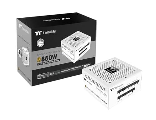 Thermaltake Toughpower GF A3 Snow Edition 850W 80+ Gold Full Modular SLI/Crossfire Ready ATX 3.0 Power Supply; PCIe Gen.5 450W 12VHPWR Connector Included; PS-TPD-0850FNFAGU-N; 10 Year Warranty