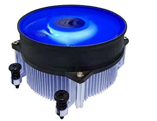 HIGH POWER BlueAM4 Blue LED Light CPU Air Cooler with Aluminum Heatsink & 92mm PWM Cooling Fan for AMD Ryzen 5,7,9 Processor/Socket AM4 / AM5 PC Motherboard
