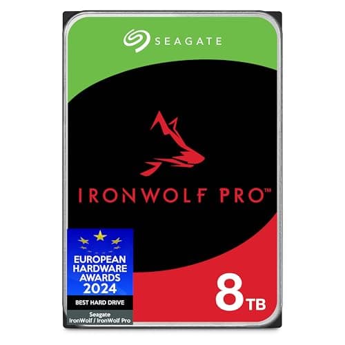 Seagate ST8000NT001 IronWolf Pro 8TB Enterprise NAS Internal HDD Hard Drive – CMR 3.5 Inch SATA 6Gb/s 7200 RPM 256MB Cache for RAID Network Attached Storage, Rescue Services - FFP (ST8000NTZ01)