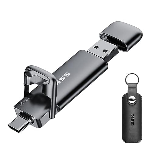 SSK 128GB External SSD Flash Drive up to 550MB/s Dual USB C+A Memory Stick