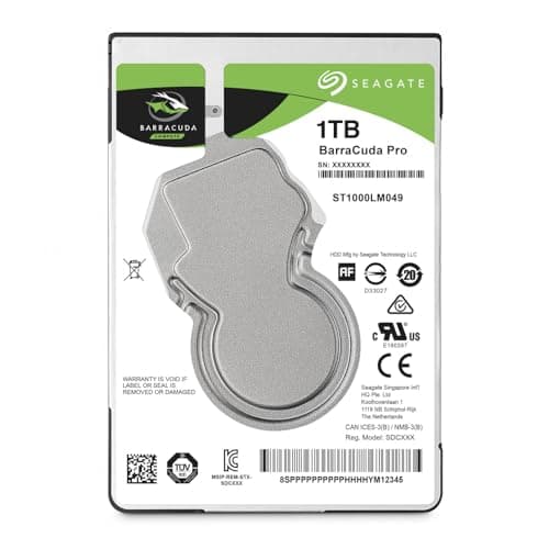 Seagate Barracuda Pro Performance Internal Hard Drive SATA HDD 1TB 7200RPM 6Gb/s 128MB Cache 2.5-Inch (ST1000LM049)