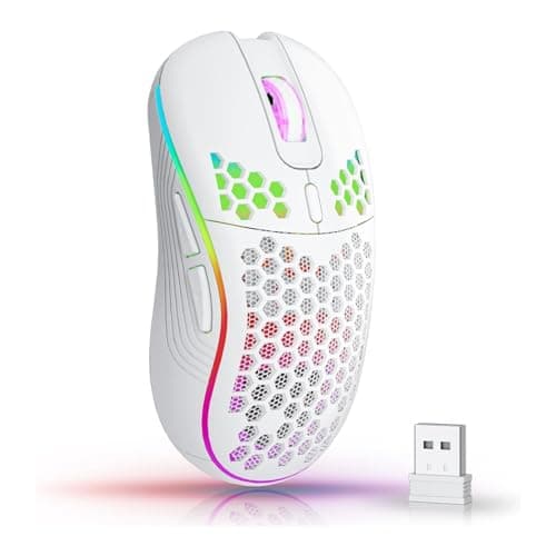 Wireless Mouse, Bluetooth Mouse with Rechargeable Battery and USB Receiver – RGB Lighting Syncs with Music & Games for Immersive Experience – Ideal for Gaming, Office and Home Use