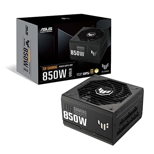 ASUS TUF Gaming 850W Gold Power Supply – ATX 3.0 Compatible, Fully Modular, 80+ Gold Certified, Military-Grade Components, Dual Ball Bearing Fan, Protective PCB Coating