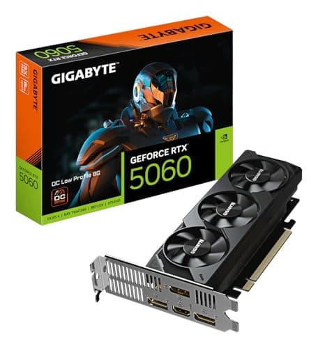 Gigabyte GeForce RTX 5060 OC Low Profile 8G Graphics Card - 8GB GDDR7, 128bit, PCI-E 5.0, 2512 MHz Core Frequency, 3 x DisplayPort, 1 x HDMI, GV-N5060OC-8GL