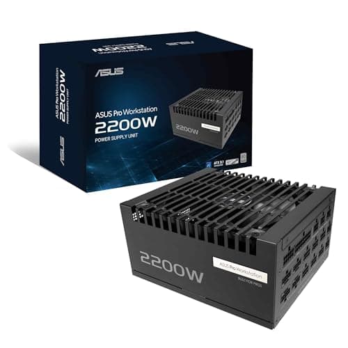 ASUS Pro WS 2200W Platinum Modular Power Supply, 2200W Power, PCIe 5.1, Standard ATX 3.1, 80 PLUS Platinum, Double Ball Bearing Fan, Black