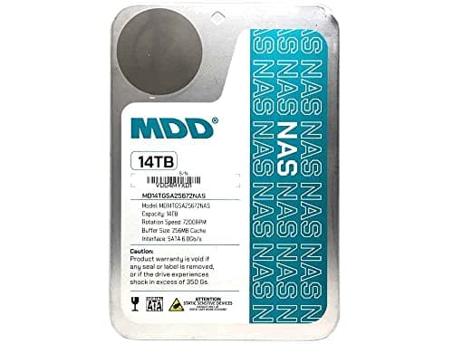 MDD MAXDIGITALDATA (MD14TSATA25672NAS) 14TB 7200 RPM 256MB Cache SATA 6.0Gb/s 3.5" Internal NAS Hard Drive - 5 Years Warranty