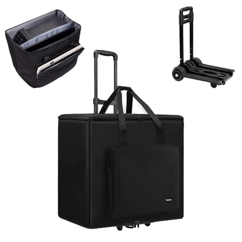 Detachable Cart Computer Tower Carrying Case - Portable Gaming Backpack for ATX/M-ATX Chassis, Keyboard & Accessories