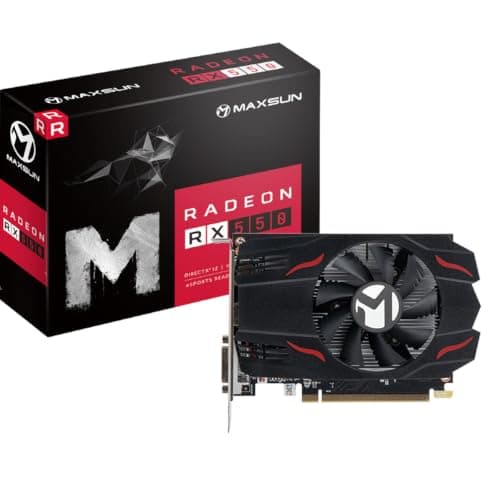 maxsun AMD Radeon RX 550 4GB GDDR5 ITX Computer PC Gaming Video Graphics Card GPU 128-Bit DirectX 12 PCI Express X16 3.0 DVI-D Dual Link, HDMI, DisplayPort