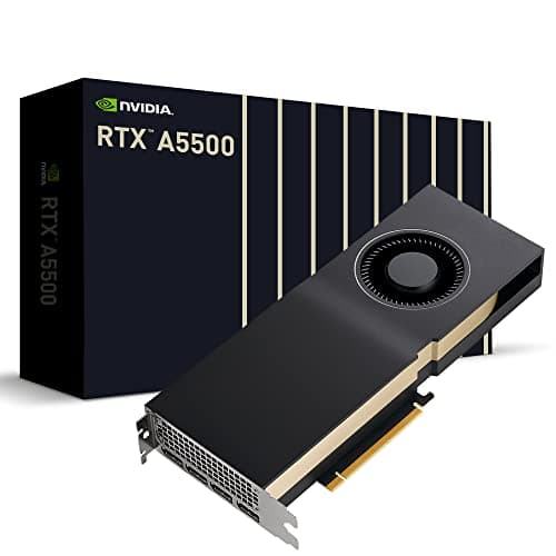 PNY NVIDIA RTX A5500 Professional Graphics Card 24GB GDDR6 PCI Express 4.0 x16, Dual Slot, 4X DisplayPort, 8K Support, Ultra Quiet Active Fan, 13659239000