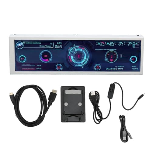 BSTiltion 8.8 Inch IPS PC CPU GPU RAM Monitor USB Powered Desktop Computer Performance Display with Aluminium Alloy Case and Theme Editor for and Systems
