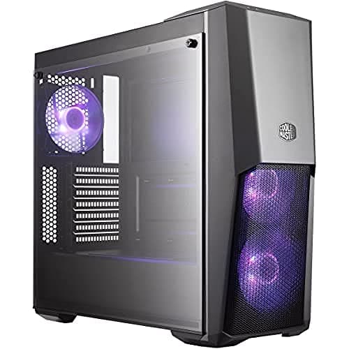Cooler Master MasterBox MB500 ATX Mid-Tower with Three 120mm RGB Fans, Front Semi-Meshed Ventilation, Tempered Glass Side Panel & RGB Lighting System, Black (MCB-B500D-KGNN-S00)