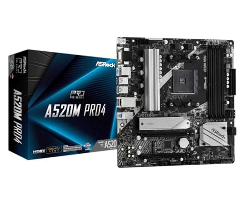 ASRock A520M Pro4 AMD Ryzen 3000/4000 Series (Soket AM4) Compatible with A520 Chipset, Micro ATX Motherboard [Domestic Authorized Dealer Product]