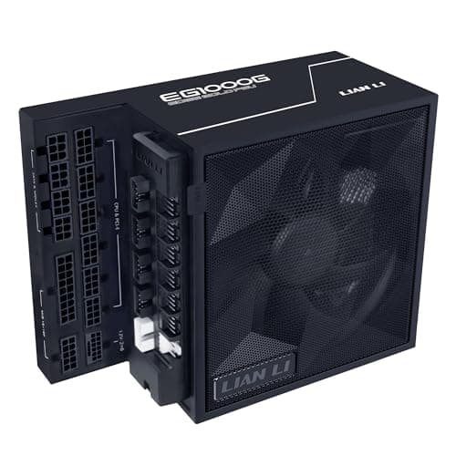 Lian Li EDGE Gold 1200W PC Power Supply Black, 1200 Watt ATX PSU, PCIe 5.1, ATX 3.1 PSU | 80 PLUS Gold, modular, Sleeved Cable Kit, 12VHPWR for NVIDIA RTX, quiet fan, USB hub & fan hub
