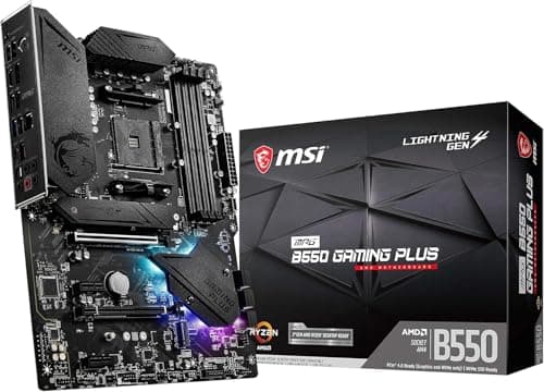 MSI MPG B550 GAMING PLUS Gaming Motherboard (AMD AM4, DDR4, PCIe 4.0, SATA 6Gb/s, M.2, USB 3.2 Gen 2, HDMI/DP, ATX)
