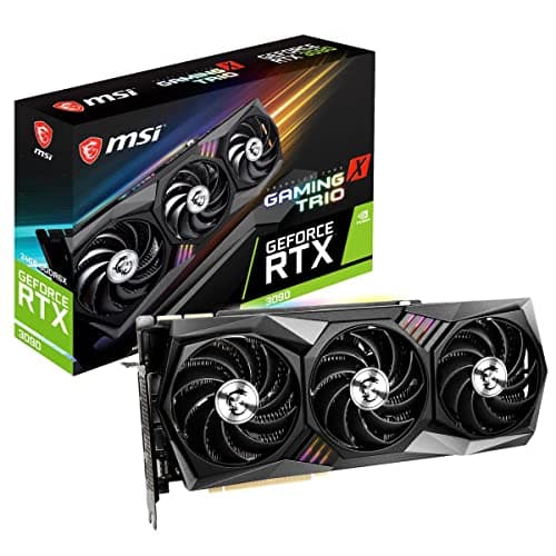Msi Gaming Geforce Rtx 3090 24Gb Gdrr6X 384-Bit Hdmi/Dp Nvlink Tri-Frozr 2 Ampere Architecture Oc Graphics Card (Rtx 3090 Gaming X Trio 24G)
