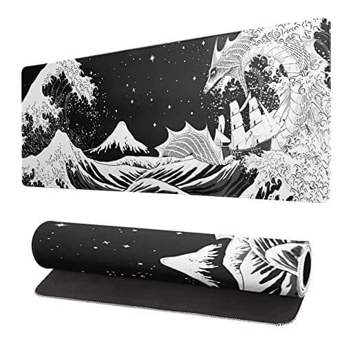 SYOSI Extended Gaming Mouse Pad, 31.5x11.8 Inch Large Mouse Mat Desk Pad, Long Computer Keyboard Mouse Mat Mousepad with 3mm Non-Slip Base and Stitched Edge for Work, Game, Office, Home