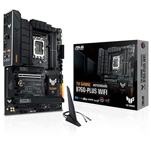 Asus TUF Gaming B760-PLUS WiFi, Intel 12th and 13th Gen, LGA 1700 ATX Motherboard, PCIe 5.0, 3xPCIe 4.0 M.2 Slots, DDR5, 2.5Gb LAN - Black