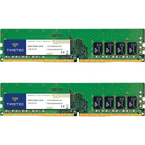 Timetec Premium 16GB KIT(2x8GB) DDR4 2400MHz PC4-19200 Non-ECC Unbuffered 1.2V CL17 1Rx8 Single Rank 288 Pin UDIMM Desktop PC Computer Memory RAM Module Upgrade (16GB KIT(2x8GB))