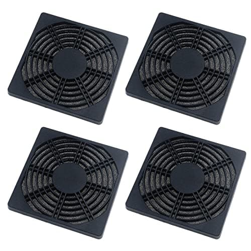 Cooling Fan Filter 120mm 4Pcs 3 in 1 Computer Dustproof Filter PC Fan Dust Filter Cover Cooling Fan Dust Filter Cover Ventilator Grill with Sponge and Screws for 120x120 Case Fan Cooling Fan (Black)