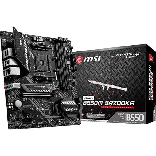 MSI MAG B550M Bazooka Gaming Motherboard (AMD AM4, DDR4, PCIe 4.0, SATA 6Gb/s, M.2, USB 3.2 Gen 1, HDMI/DP, Micro-ATX)