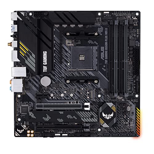 ASUS TUF Gaming B550M-PLUS WiFi II Motherboard Socket Ryzen AM4 (AMD B550, mATX, PCIe 4.0, dual M.2, WiFi6, SATA 6Gbit/s, Aura Sync)