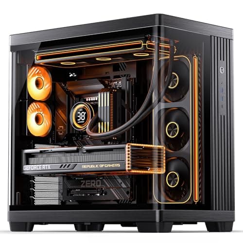 ​JONSBO TK-4 Black ATX PC Case,Separated Cabinet Mid Tower Computer Case,Bi-Bent Surround View Glass,Aluminum Alloy, Support Micro/ATX, SP Back-Connect(BTF) MB /460GPU/200PSU,Type-C Jack, Black