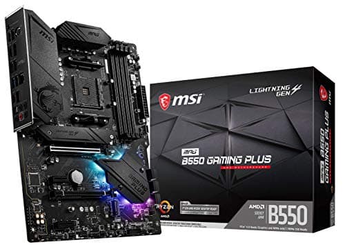 MSI MPG B550 Gaming Plus V1 Gaming Motherboard (AMD Ryzen 5000, AM4, DDR4, PCIe 4.0, SATA 6Gb/s, M.2, USB 3.2 Gen 2, HDMI/DP, ATX)