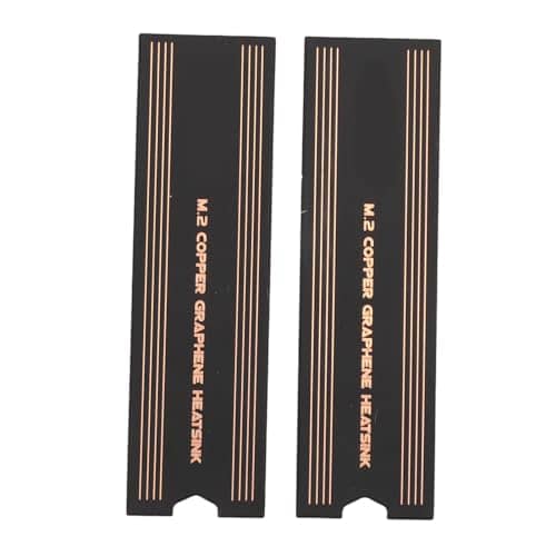 Jectse 2PCS M.2 SSD Graphene Heatsink, Fast Cooling for Laptop NVMe 2280 SSD, Graphene Coating Copper Heat Sink, 74 X 22 X 0.15mm / 2.91 X 0.87 X 0.01in