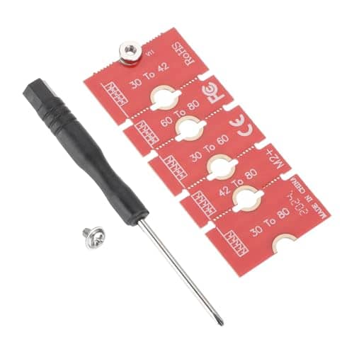 sourcing map M2+ M.2 NGFF/NVME Length Extend Adapter 2230, 2242, 2260, 2280 Multipurpose SSD Extension Bracket Card Plate PCB Board for PC Computer Case (Red)